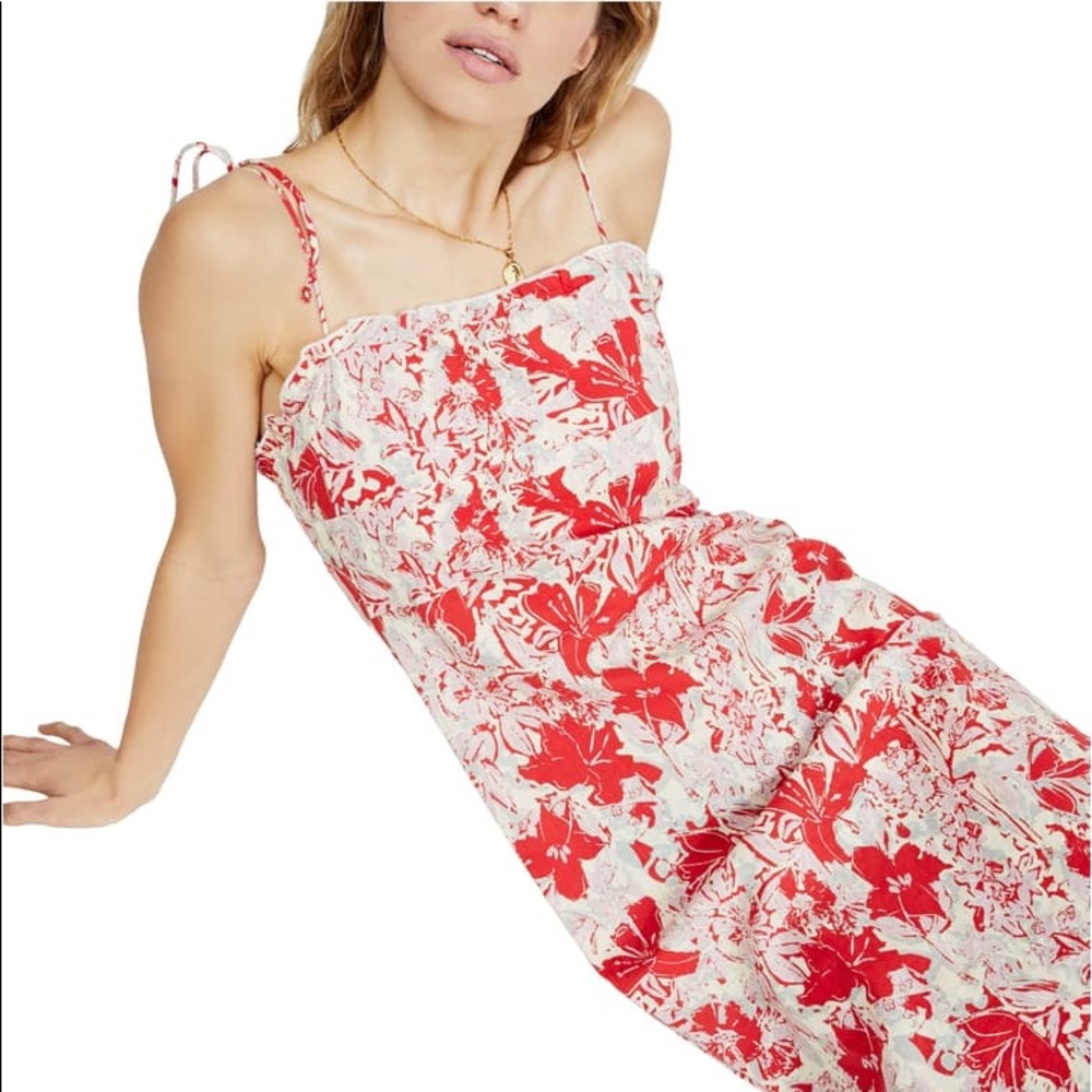 NEW! FREE PEOPLE Beach Party Midi dress- Red